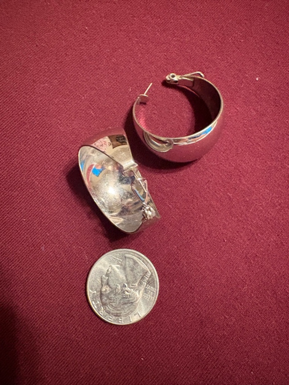 Monet Vintage Silver-Tone Curved Hoop Clip Earrings